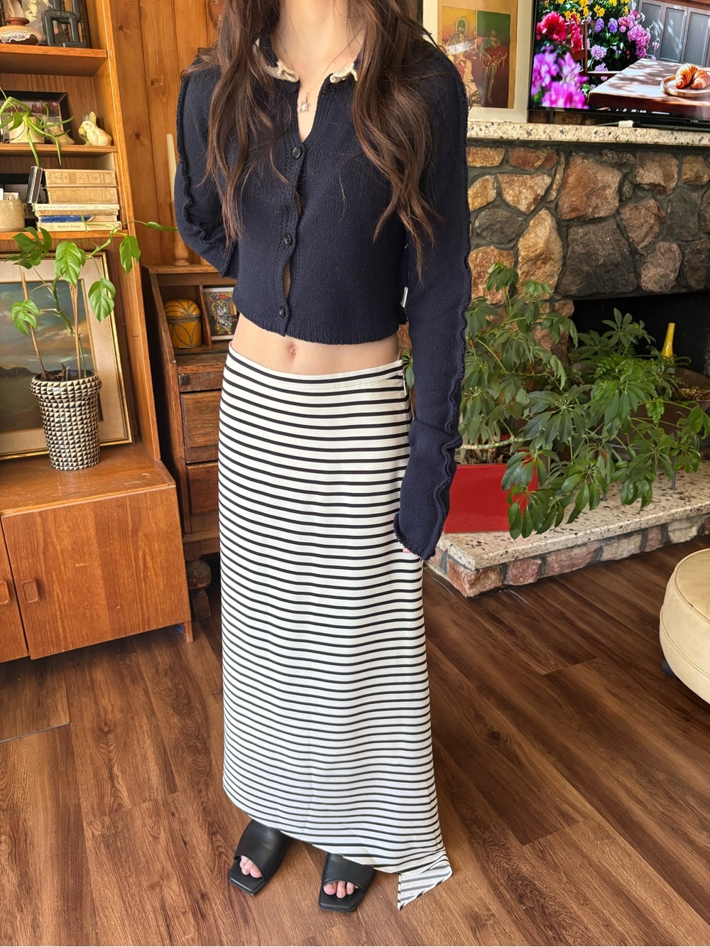 TIBI Silk Stripe Avant Garde Quiet Luxury Skirt 4 - Picture 3 of 8
